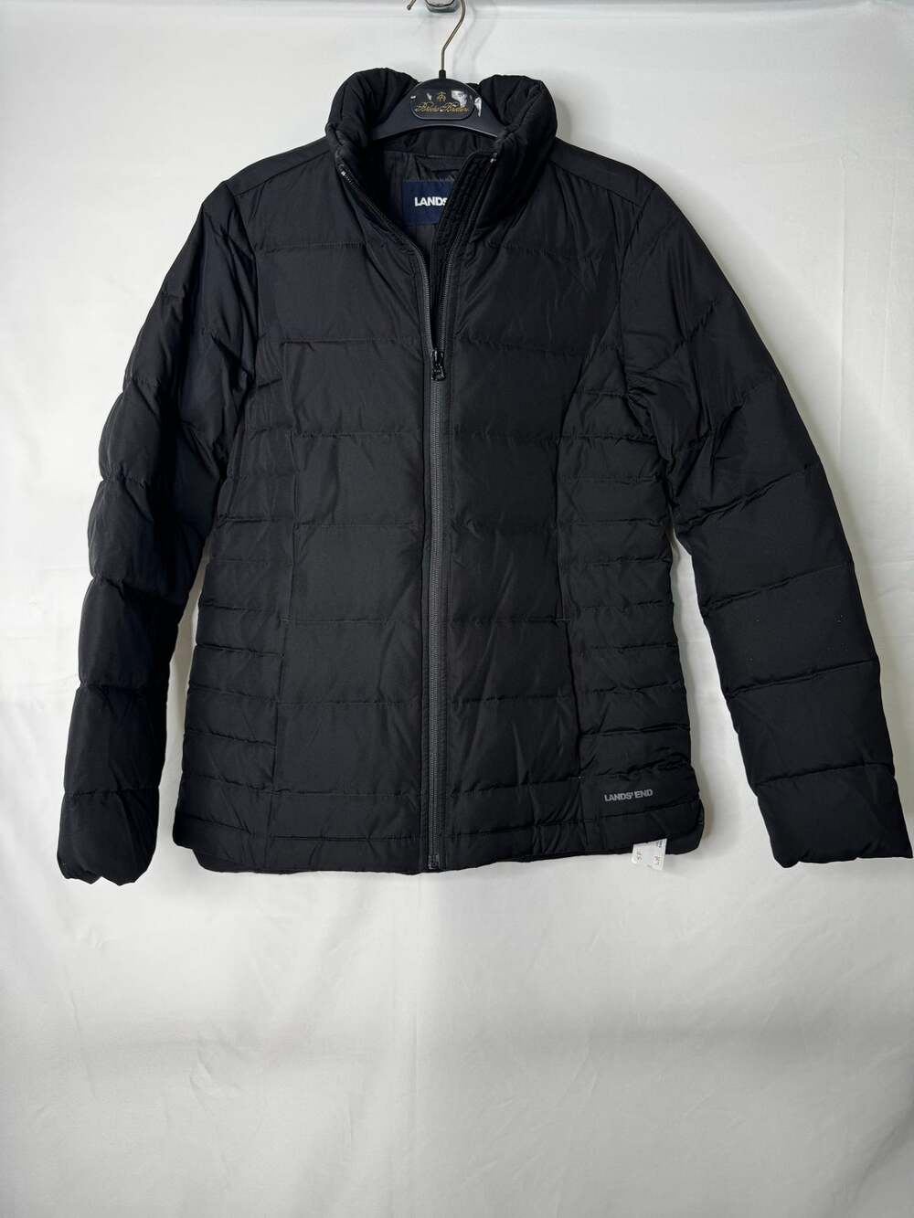 Lands' End Black Down Puffer Jacket XS Photo Sample Full Zip